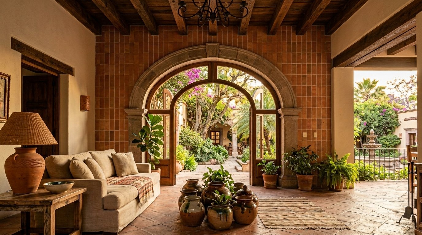 Casa en San Miguel de Allende con cerámica de barro Cerámica Leonesa